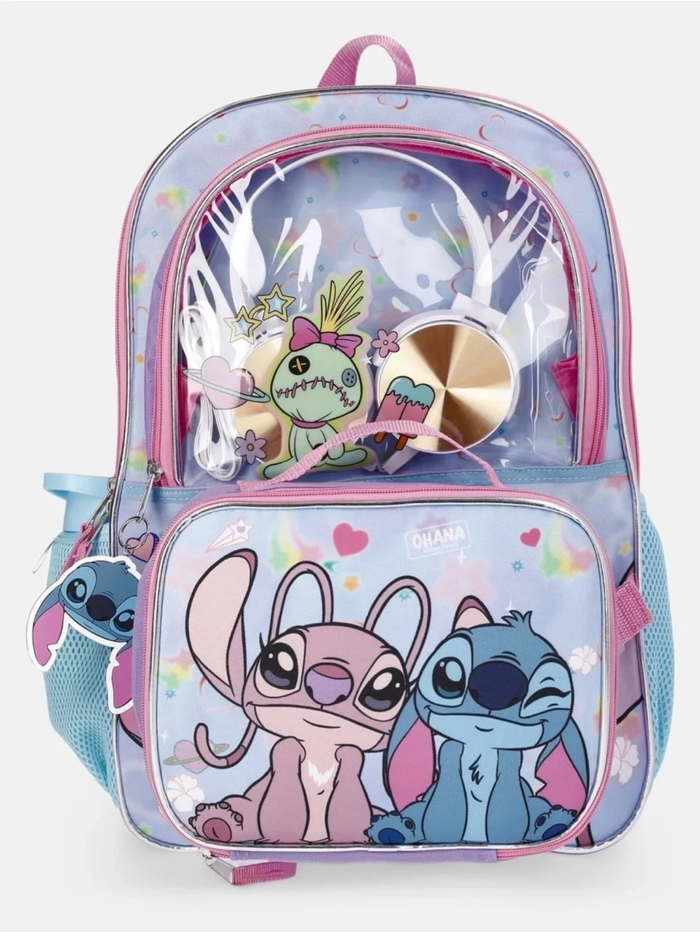 Lilo and Stitch Backpack with lunch kit and headphones - has Stitch and Angel